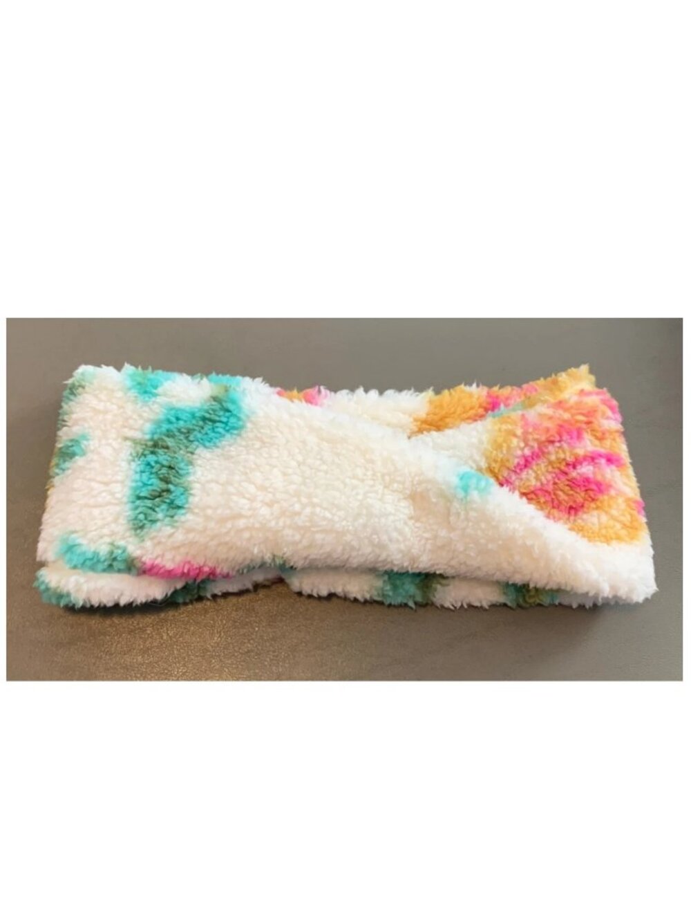 Jenni Women's Faux Fur Sherpa Stretch Headband, White Multi Floral, One Size